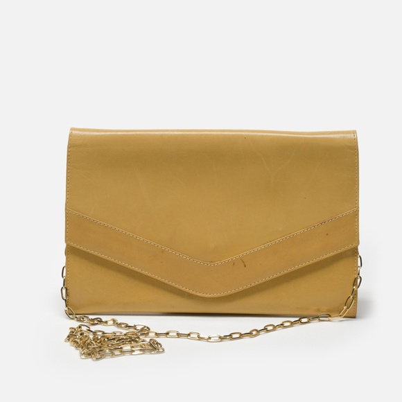 PANCALDI Vintage Leather Envelope Convertible Clutch/Shoulder Bag - Picture 2 of 16